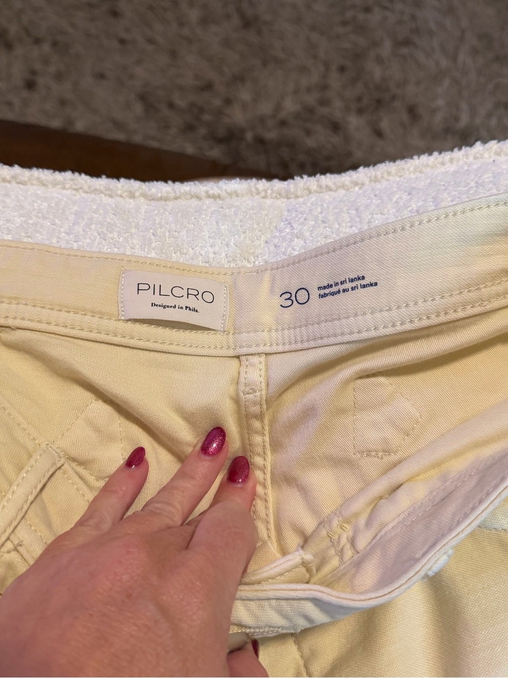 Pilcro Cream Wide-Leg Painterly Detail Pants - Picture 3 of 4